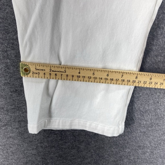 Ralph Lauren Capri Pants Womens 12 White Mid Rise Stretch Hiking Zipper Pockets - Picture 7 of 11
